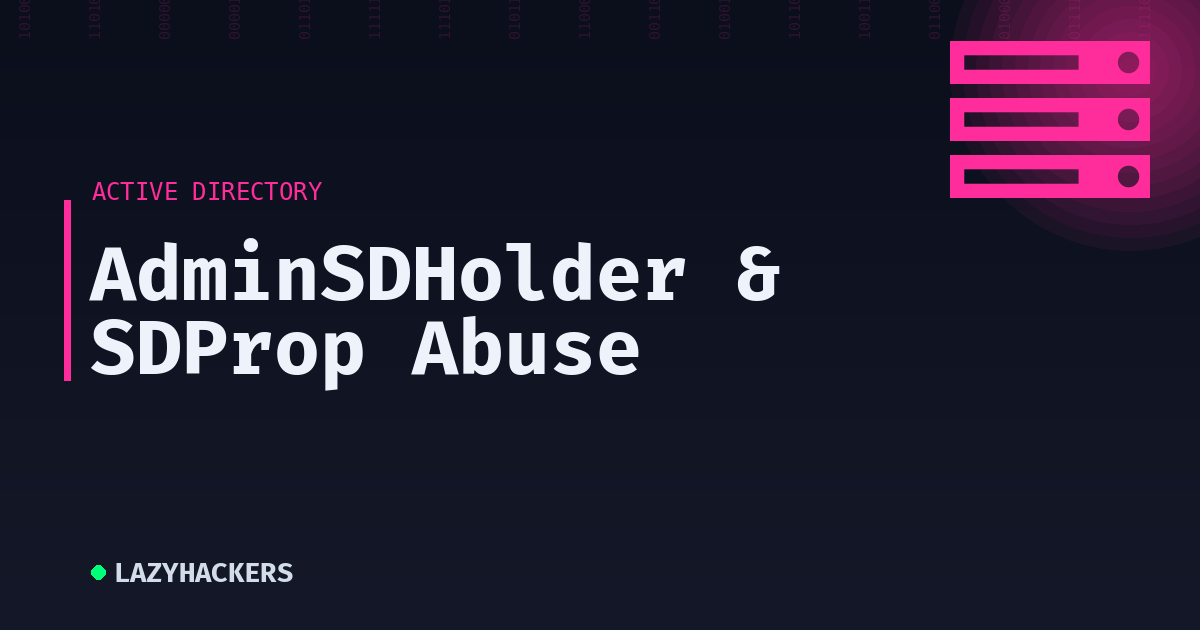 AdminSDHolder & SDProp Abuse