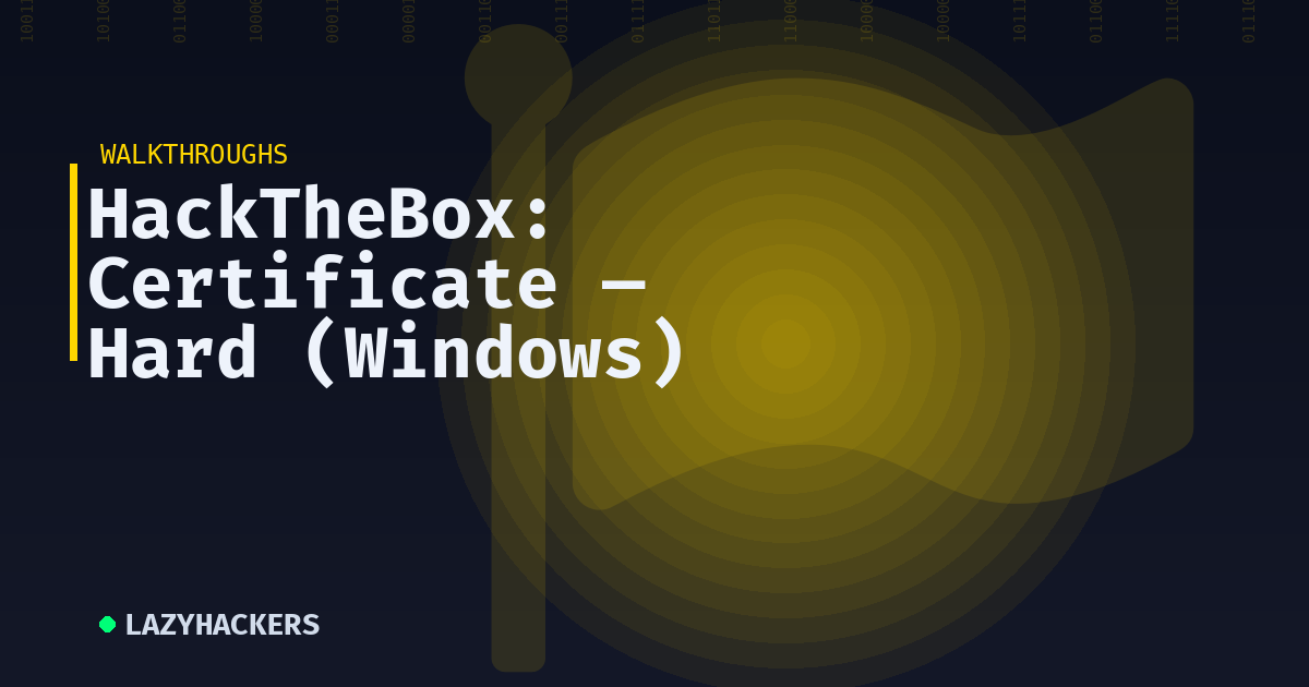 HackTheBox: Certificate — Hard (Windows)