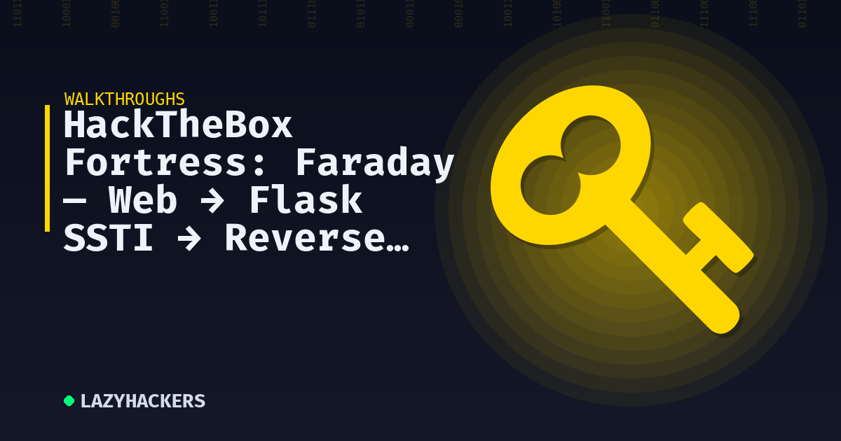 HackTheBox Fortress: Faraday — Web → Flask SSTI → Reverse Engineering → LKM Rootkit
