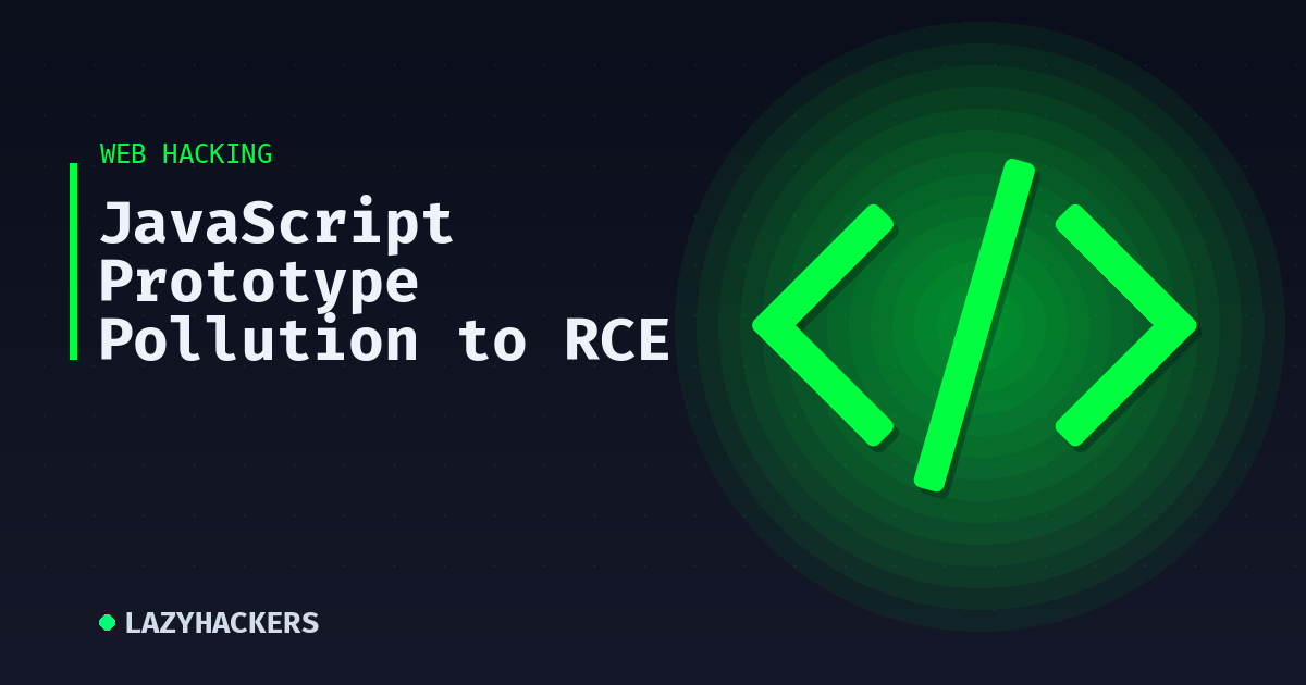 JavaScript Prototype Pollution to RCE