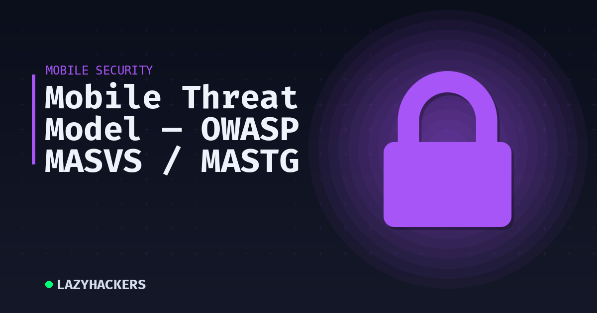 Mobile Threat Model — OWASP MASVS / MASTG