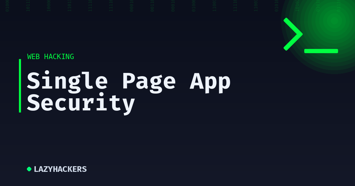 Single Page App Security