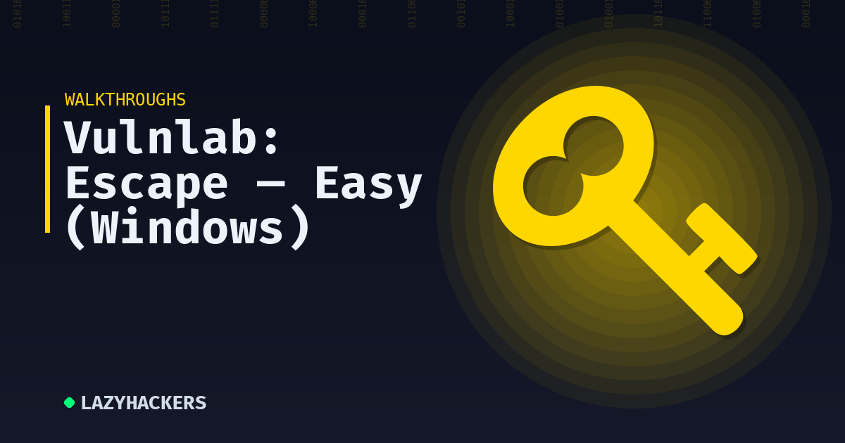 Vulnlab: Escape — Easy (Windows)